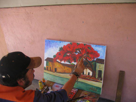 paisaje de malinches rojos arbol
