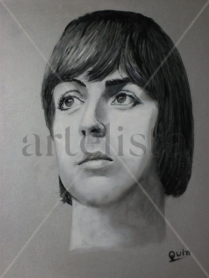 Paul McCartney, joven Óleo Tabla Retrato