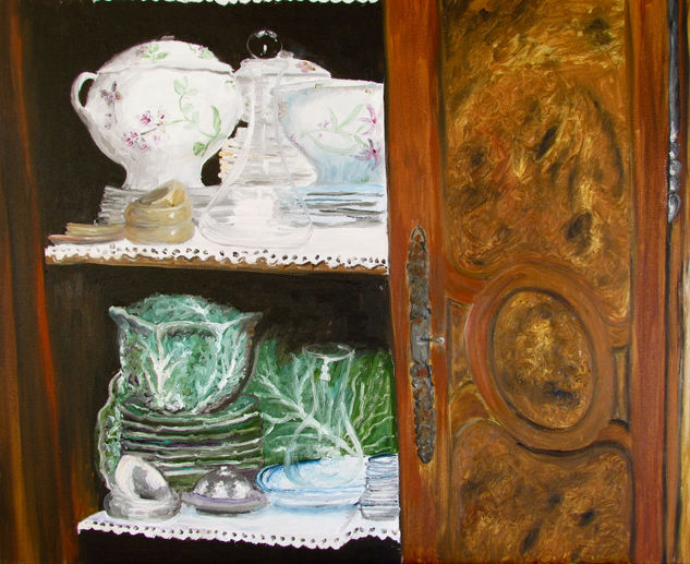 L'interieur de l'armoire  (Inside the French closset) Oil Canvas Still Life Paintings