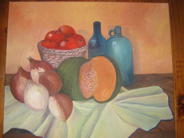 bodegon con cebollas Oil Canvas Still Life Paintings