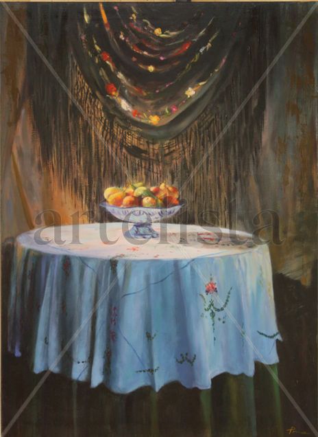 Mantón y frutas