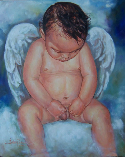 angelito curioso Oil Canvas Nude Paintings