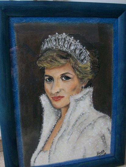 La princesa Diana Pastel Papel Retrato