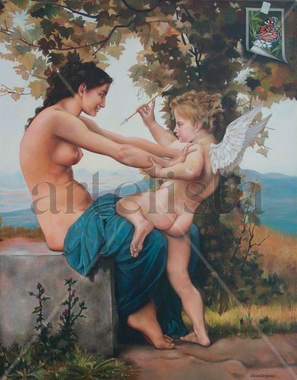 HOMENAJE A WILLIAM BOUGUEREAU Óleo Lienzo Paisaje