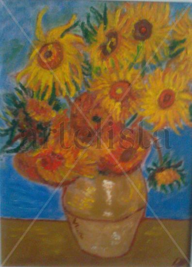 GIRASOLES Oil Canvas Floral Painting