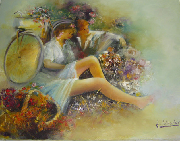 merienda  adolescentes Oil Canvas Landscaping