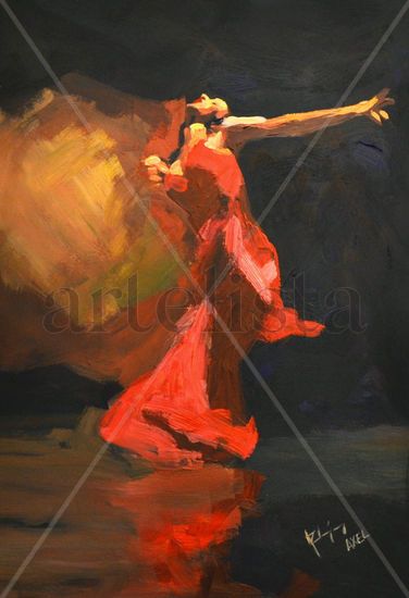 Farruca Oil Card Figure Painting