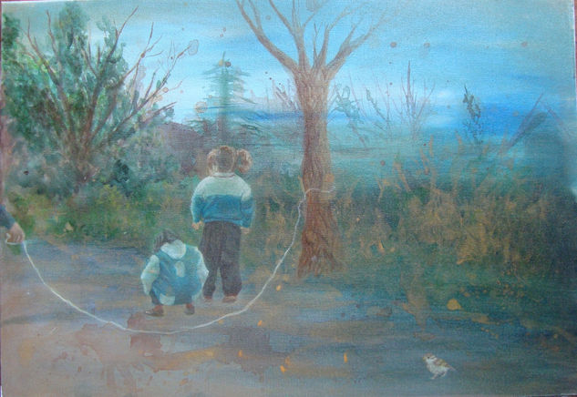 Serie Nostalgias Media Mixta Lienzo Paisaje