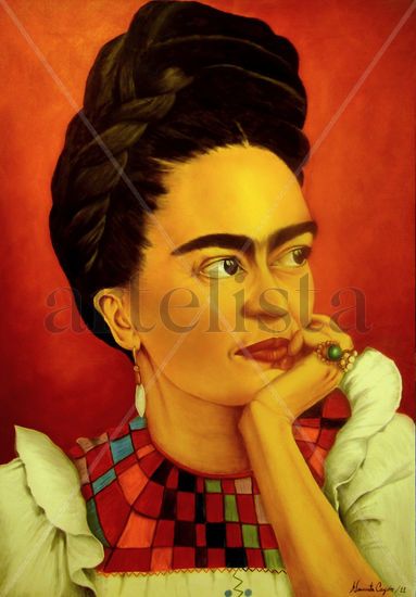 Frida en Rojo Oil Canvas Others