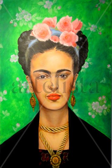 Frida en Verde Óleo Lienzo Otros