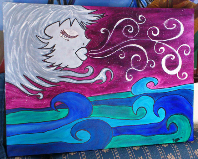 El viento y el mar Acrylic Canvas Marine Painting