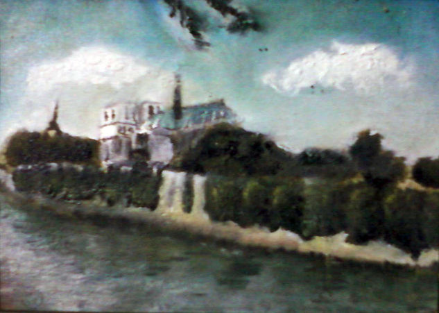 Notre Dame Oil Canvas Landscaping