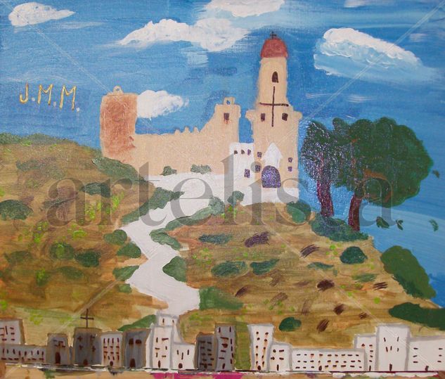 castillo de cullera Acrylic Canvas Landscaping