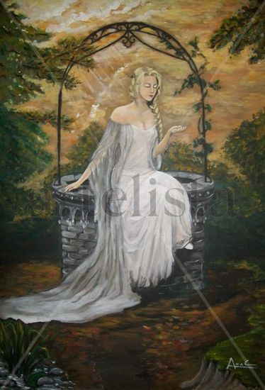 DAMA EN EL POZO Acrylic Canvas Landscaping