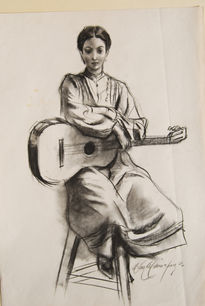 Retrato con guitarra