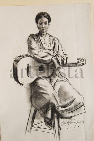 Retrato con guitarra 