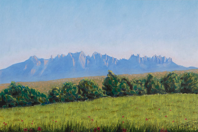 Montserrat sol de tarda Pastel Card Landscaping