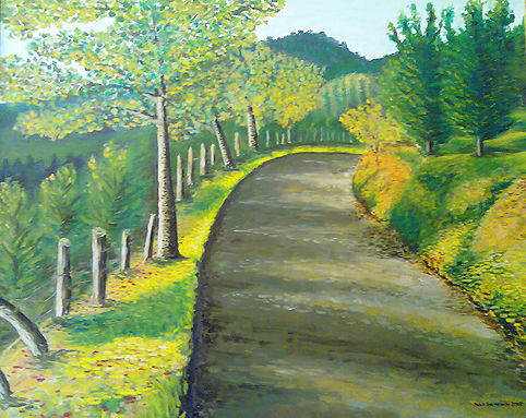 Por el camino Oil Canvas Landscaping