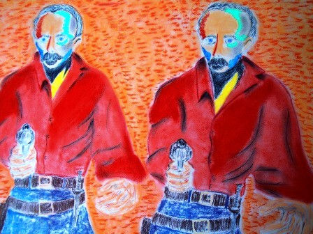 Hermanos Marti Pastel Card Figure Painting