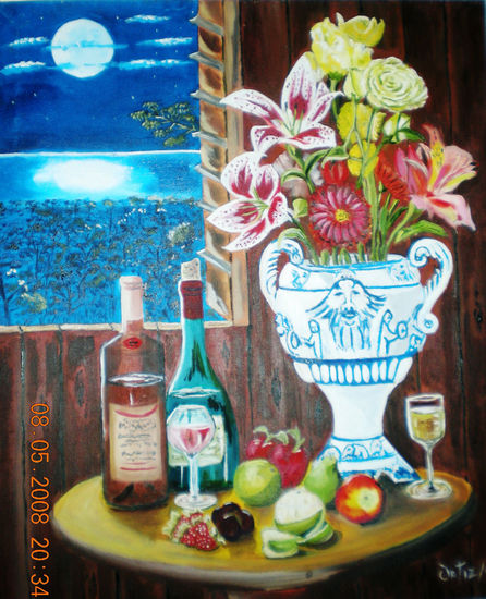 luna nueva Oil Canvas Still Life Paintings