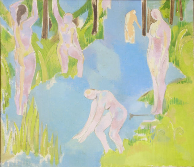 Susana Rojas. 1998 Mujeres en el Río. Óleo. 63 x 70 cm