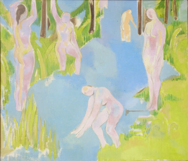 Susana Rojas. 1998 Mujeres en el Río. Óleo. 63 x 70 cm 