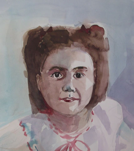 Retrato ana acuarela