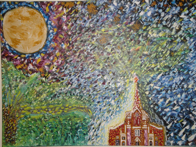 Paisaje Nocturno20 de Julio Oil Canvas Landscaping