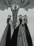 Campesinas junto árbol (Blanco y Negro)