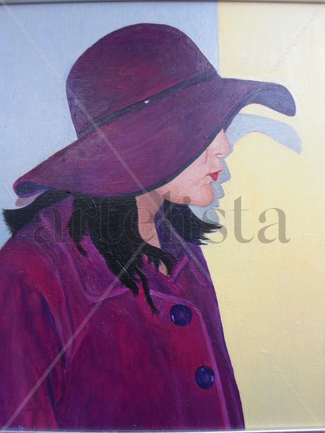 La joven de la pamela morada