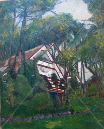 Una casa en el campo Oil Canvas Landscaping