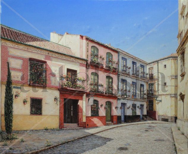 Calle Gaona y su Museo Oil Canvas Landscaping