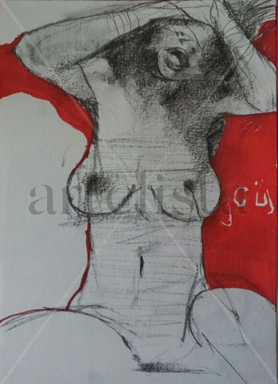 dolor drama pasion liberdad Mixed media Paper Nude Paintings