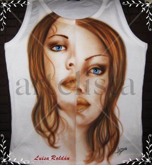 Camiseta Acrylic Textile Figure Painting