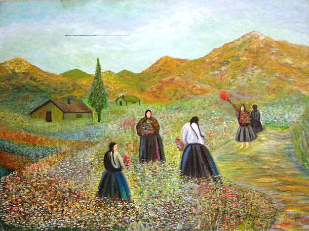 Las Floristas Oil Canvas Landscaping