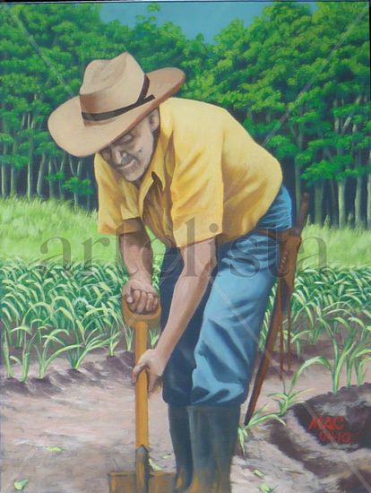 El viejo palero Acrylic Canvas Figure Painting