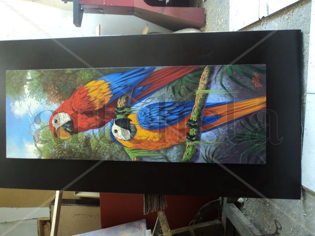 guacamayas uno Óleo Lienzo Animales
