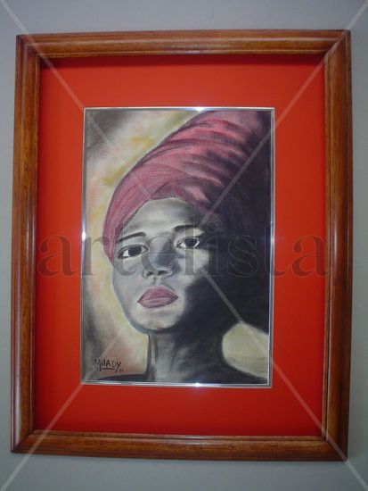 Rostro de mujer afrocostarricense 5 Óleo Lienzo Paisaje