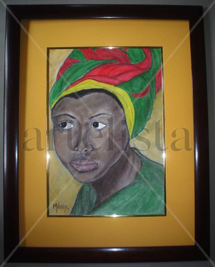 Rostro de mujer afrocostarricense 11 Oil Paper Figure Painting