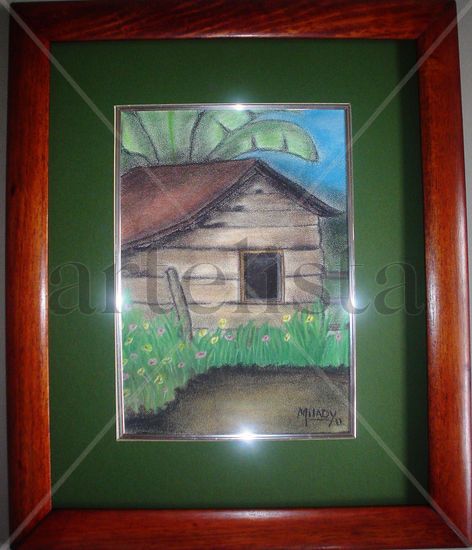 Casa de madera campesina costarricense 1 Pastel Paper Landscaping