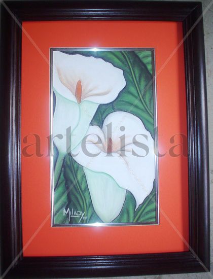 Calas 4 Pastel Paper Floral Painting