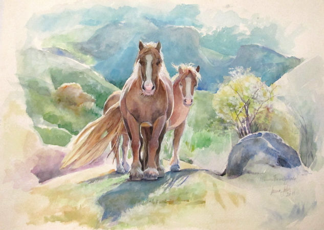 Encuentro ineesperado Watercolour Paper Animals