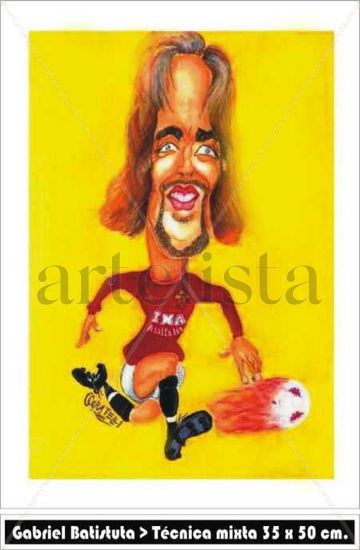 Caricatura de Gabriel Batistuta Mixed media Others Others