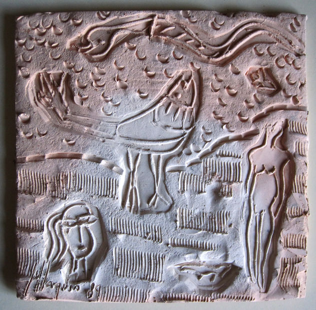 El pájaro y la serpiente ante la mirada de Alsita y Rinetia, (The bird and the snake in the eyes of