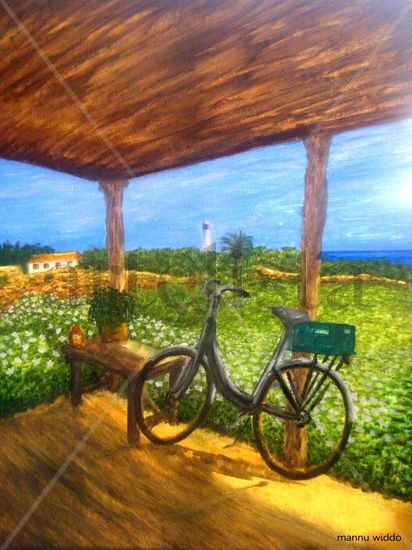 RINCON CON BICICLETA (REPRODUCCION LIENZO/BASTIDOR) Ink Canvas Landscaping