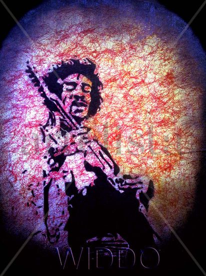 JIMI HENDRIX (REPRODUCCION LIENZO/BASTIDOR) Acrílico Lienzo Figura