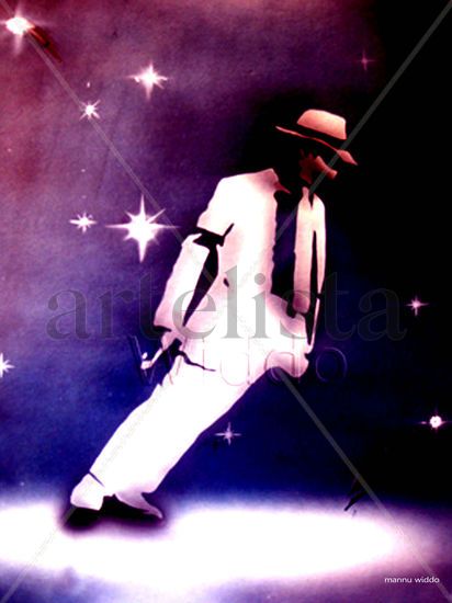 MICHAEL JACKSON - INGRAVITY   (REPRODUCCION LIENZO/BASTIDOR) Acrylic Paper Figure Painting