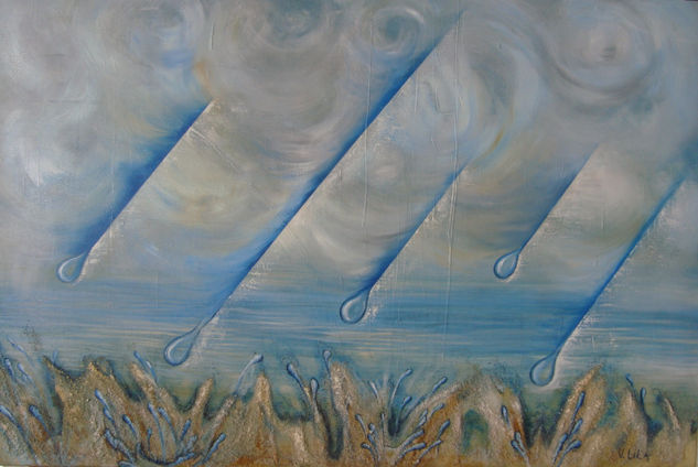 Gotas de agua Mixed media Canvas Marine Painting