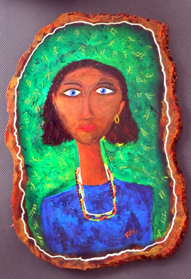 ojos azules Acrylic Panel Figure Painting