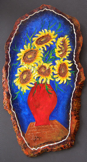 mis girasoles Acrylic Panel Figure Painting